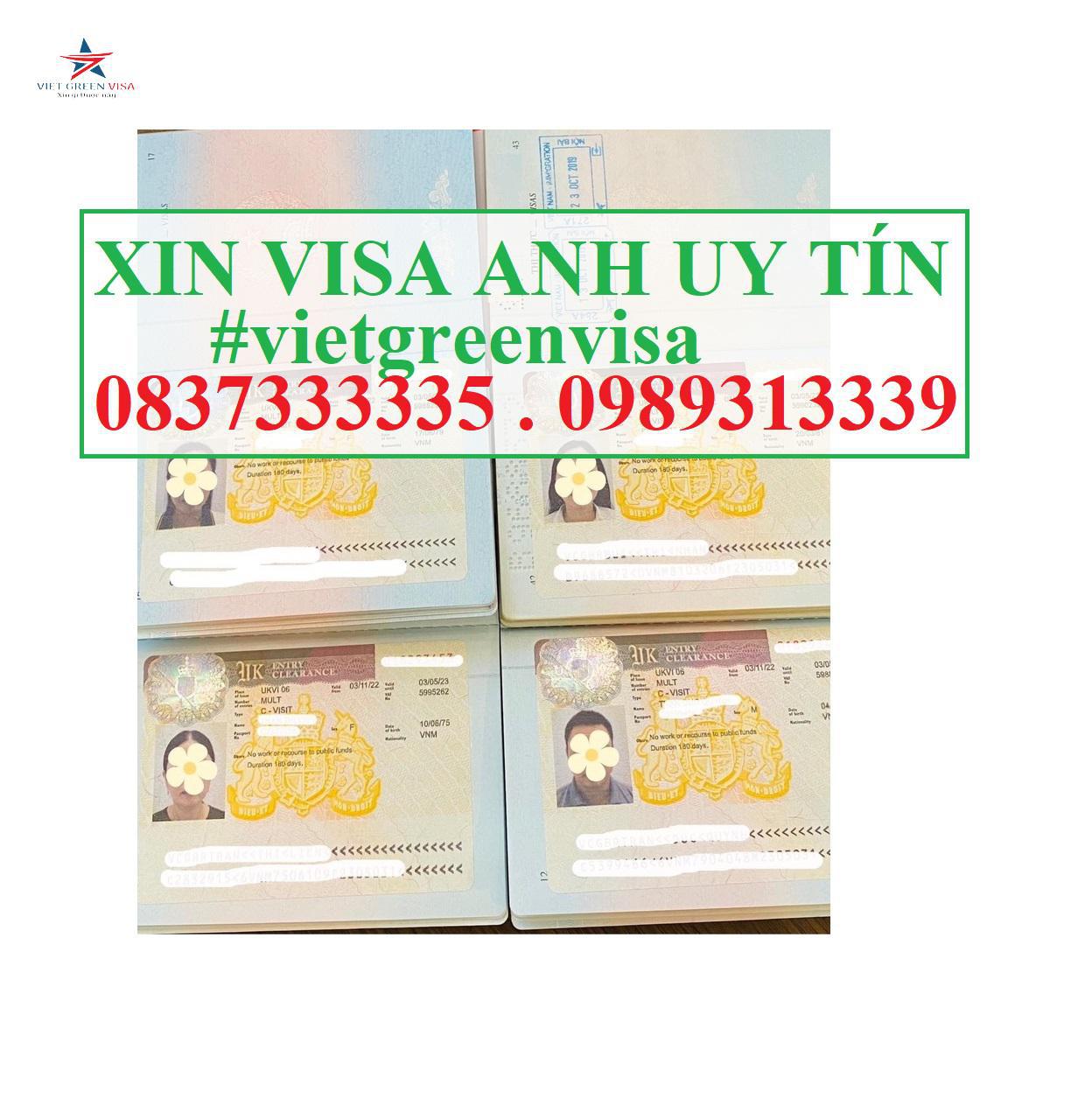 Viet Green Visa, Visa đi Anh, Chi phí xin visa Anh thăm thân