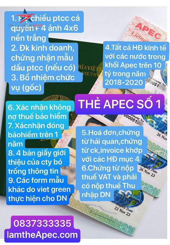 Dịch vụ làm thẻ Apec tại Lâm Đồng bảo đảm, trọn gói