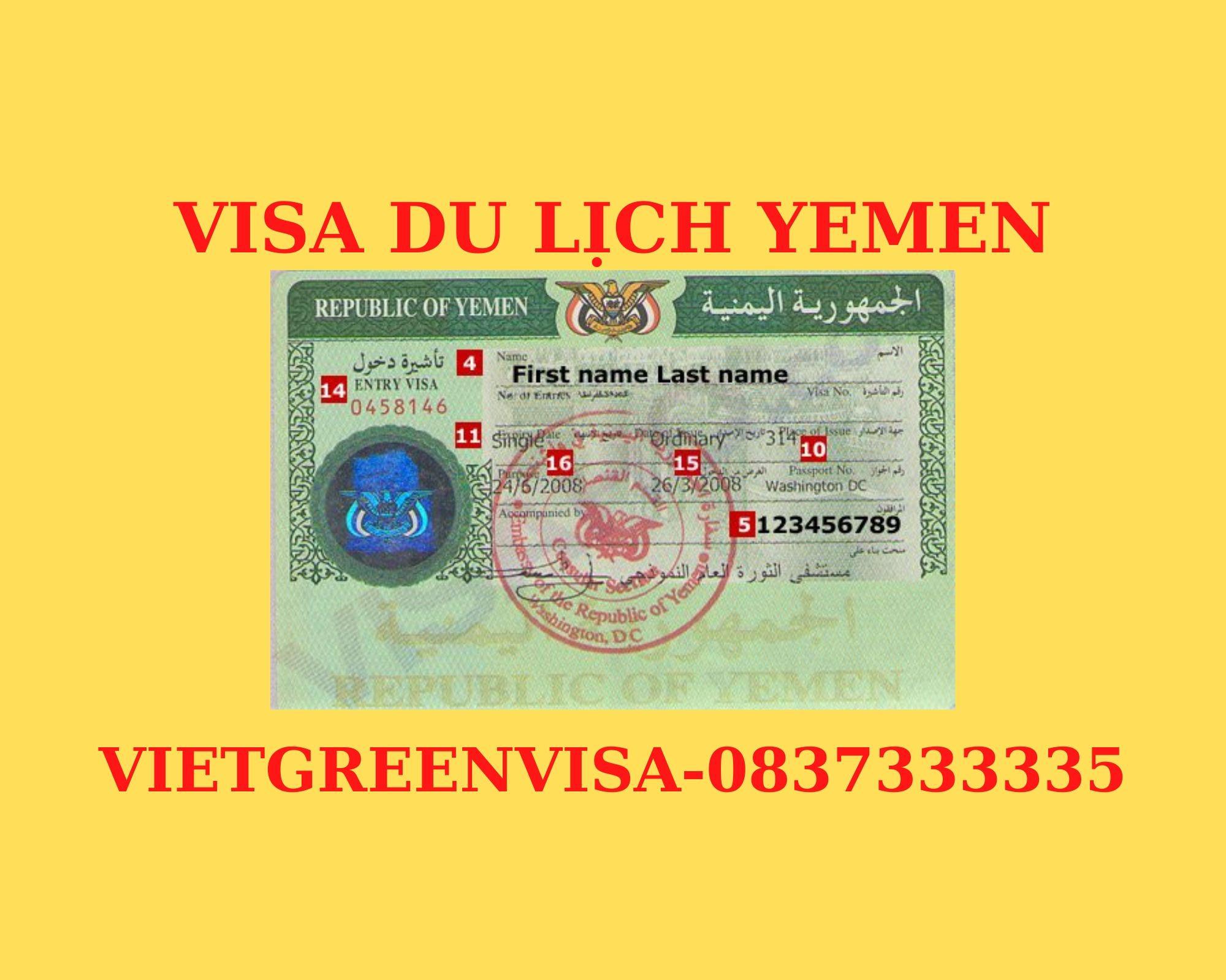 Dịch vụ làm visa du lịch Yemen 14 ngày - Bao đậu
