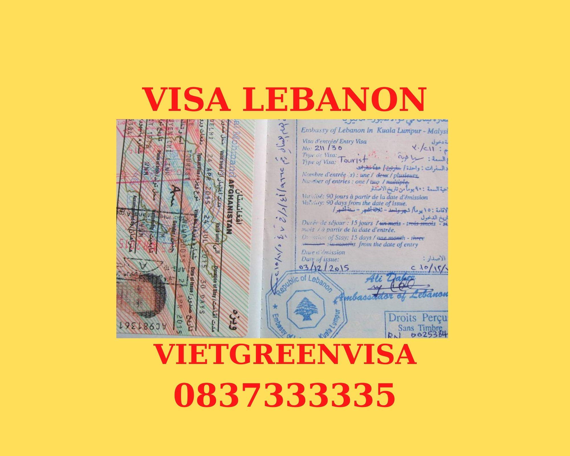 Dịch vụ làm visa Lebanon du lịch lưu trú 90 ngày giá rẻ