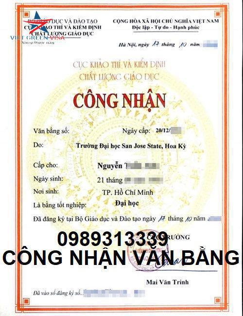 Dịch vụ công nhận bằng thạc sĩ nước ngoài tại Hà Nội